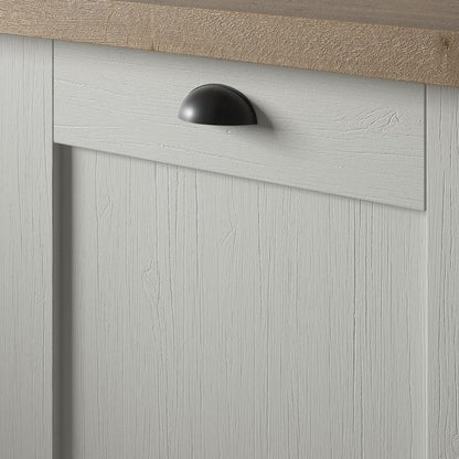 Howdens Metric Handle 233mm 330mm Cup and Round Knob Matt Black