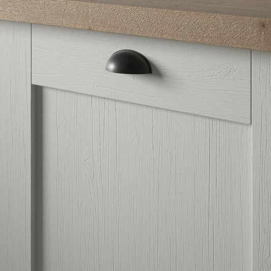 Howdens Metric Handle 233mm 330mm Cup and Round Knob Matt Black