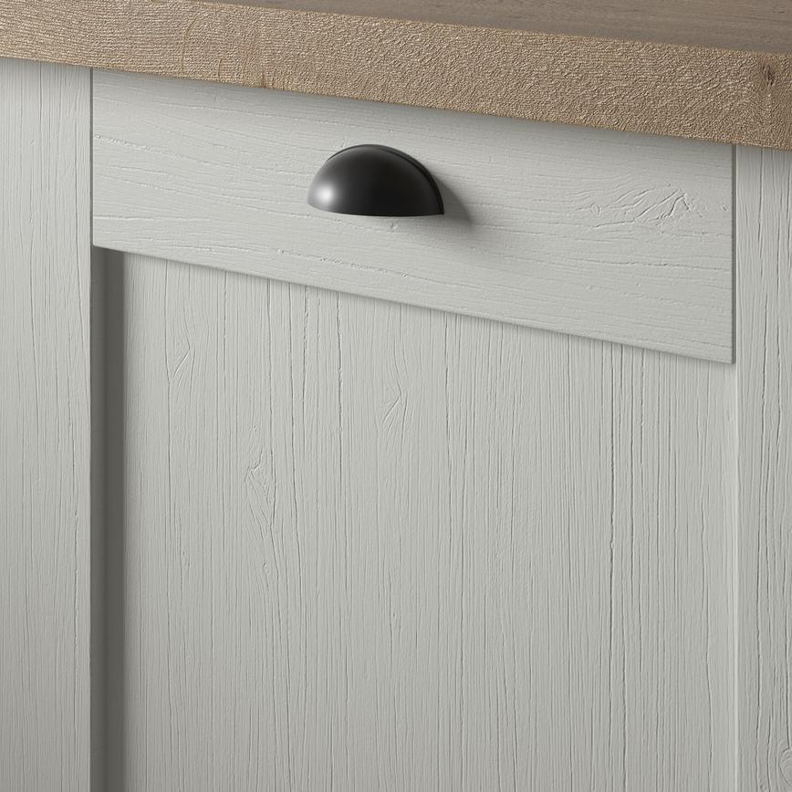 Howdens Metric Handle 233mm 330mm Cup and Round Knob Matt Black