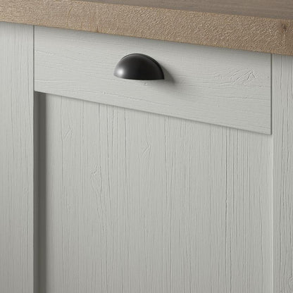 Howdens Metric Handle 233mm 330mm Cup and Round Knob Matt Black