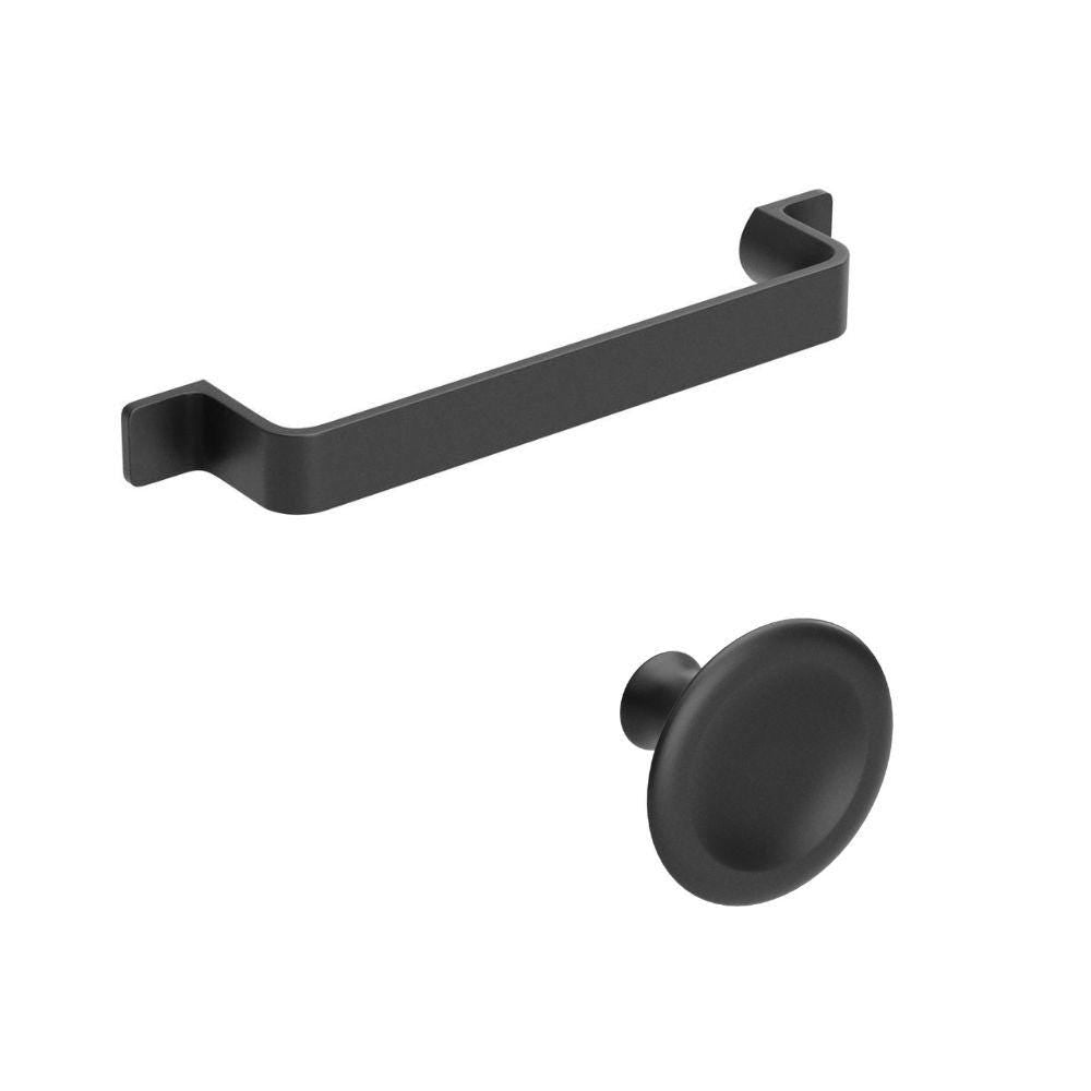 Howdens Belfry Handle 164mm & Round Knob Matt Black
