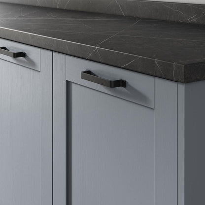 Howdens Belfry Handle 164mm & Round Knob Matt Black