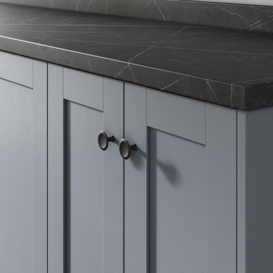 Howdens Belfry Handle 164mm & Round Knob Matt Black