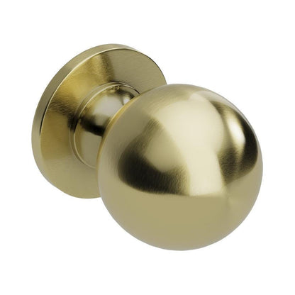 Howdens Beehive Smooth Satin Brass Effect Round Cupboard Door Knob 32mm