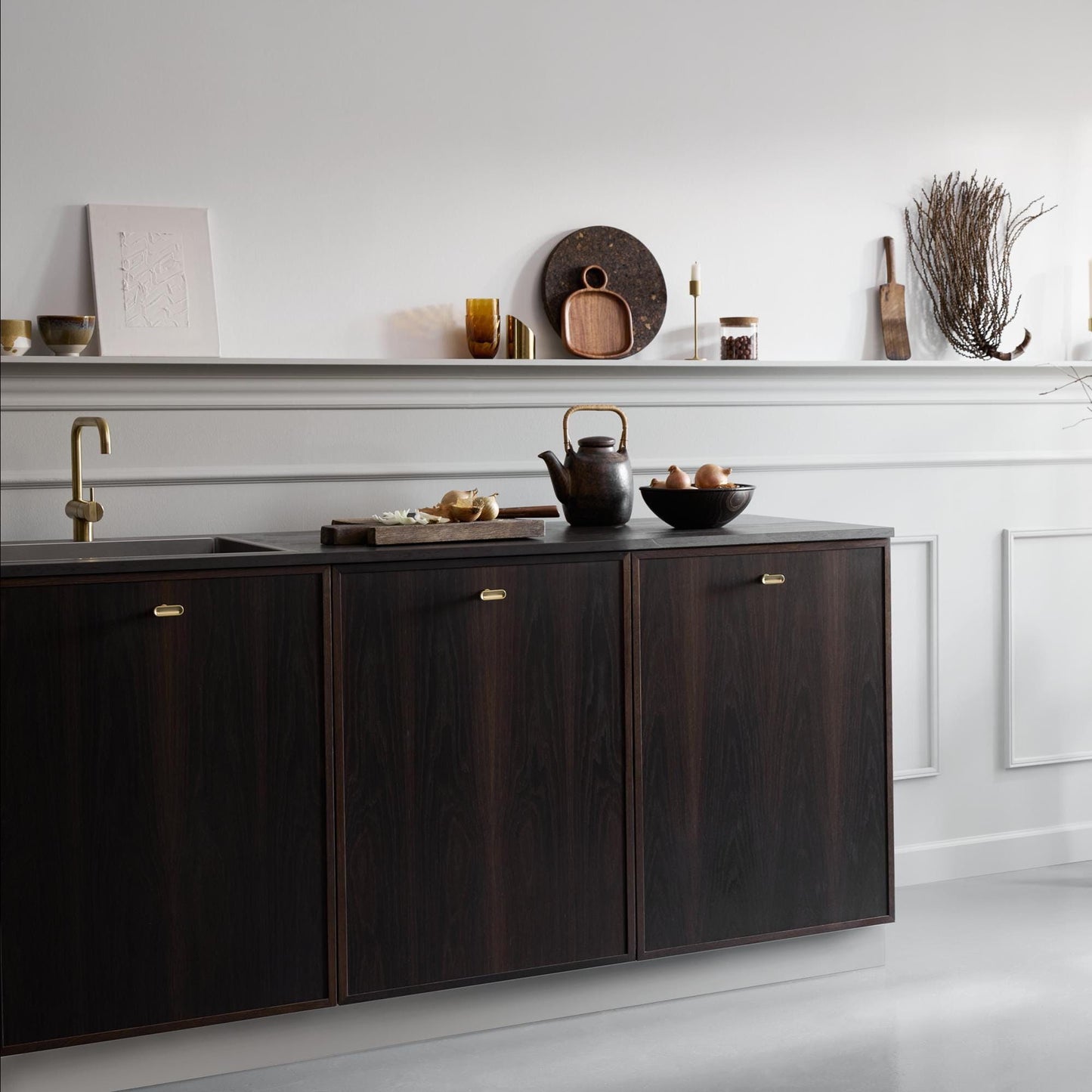 Furnipart Chateau Handle 128mm, Round Knob & T-Knob Dark Brushed Gold