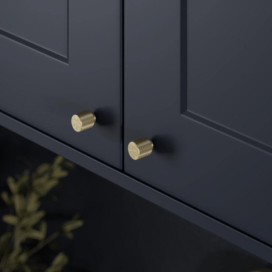 Howdens Knurled Brass Effect Handles 225mm 705mm T-Knob Round Knob