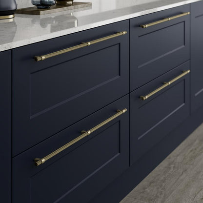 Howdens Knurled Brass Effect Handles 225mm 705mm T-Knob Round Knob