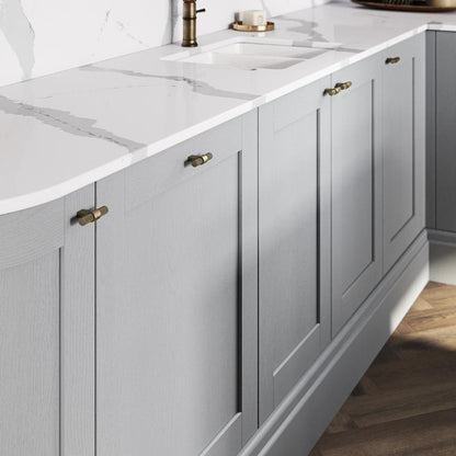 Howdens Knurled Brass Effect Handles 225mm 705mm T-Knob Round Knob