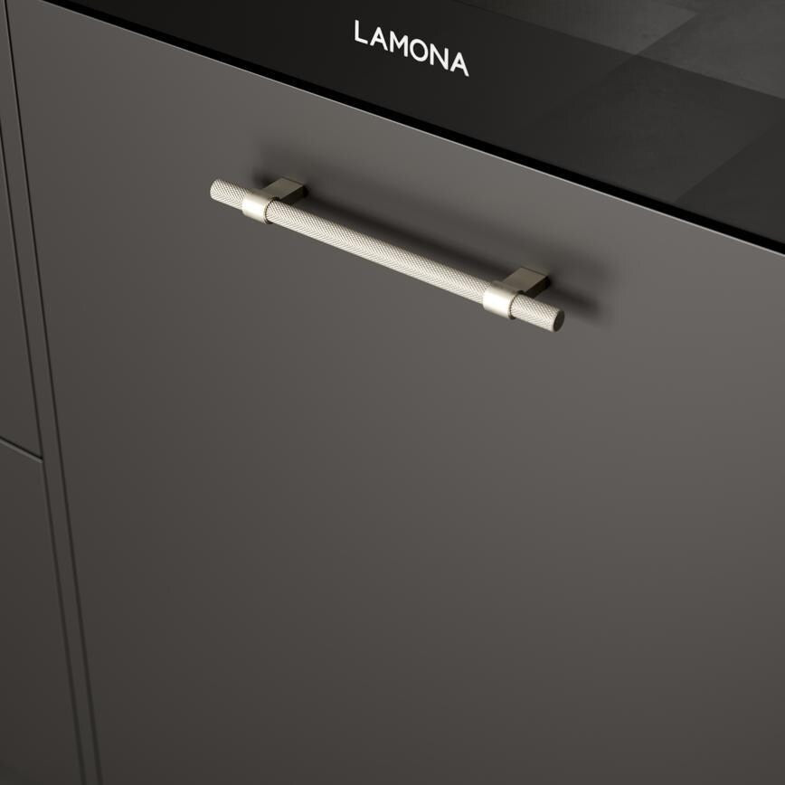 Howdens Knurled Brushed Nickel Effect Handles 225mm 705mm T-Knob Round Knob