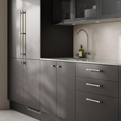 Howdens Knurled Brushed Nickel Effect Handles 225mm 705mm T-Knob Round Knob