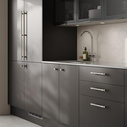 Howdens Knurled Brushed Nickel Effect Handles 225mm 705mm T-Knob Round Knob