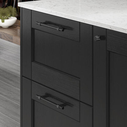 Howdens Knurled Brushed Black Handles 225mm 705mm T-Knob Round Knob