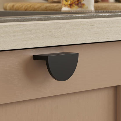Howdens Lunar Half Moon Cupboard Handle 85mm Black, Brass & Fluted Brass