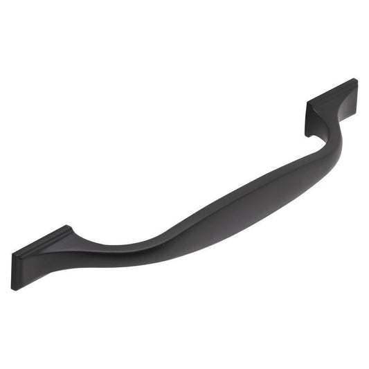 Howdens Earl Matt Black Classic D Cupboard Handle 172mm, Cup & Knob