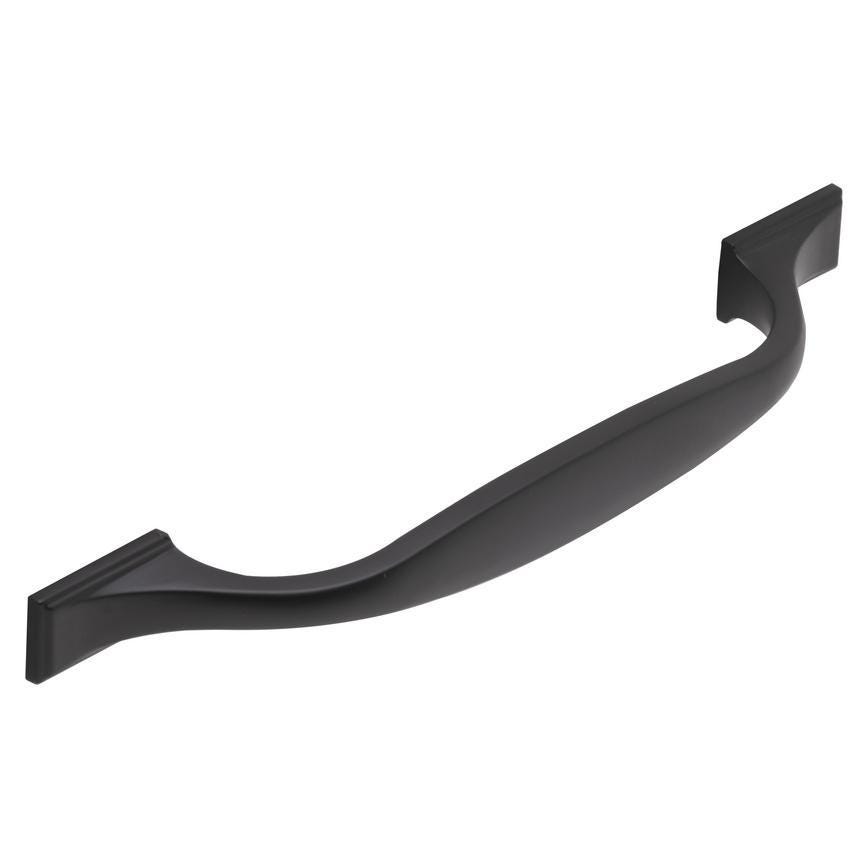 Howdens Earl Matt Black Classic D Cupboard Handle 172mm, Cup & Knob