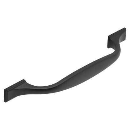 Howdens Earl Matt Black Classic D Cupboard Handle 172mm, Cup & Knob
