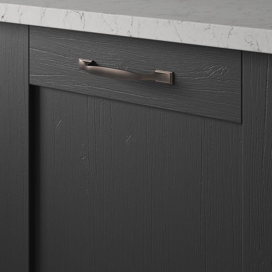 Howdens Earl Blackened Copper Effect Classic D Cupboard Handle 172mm, Cup & Knob