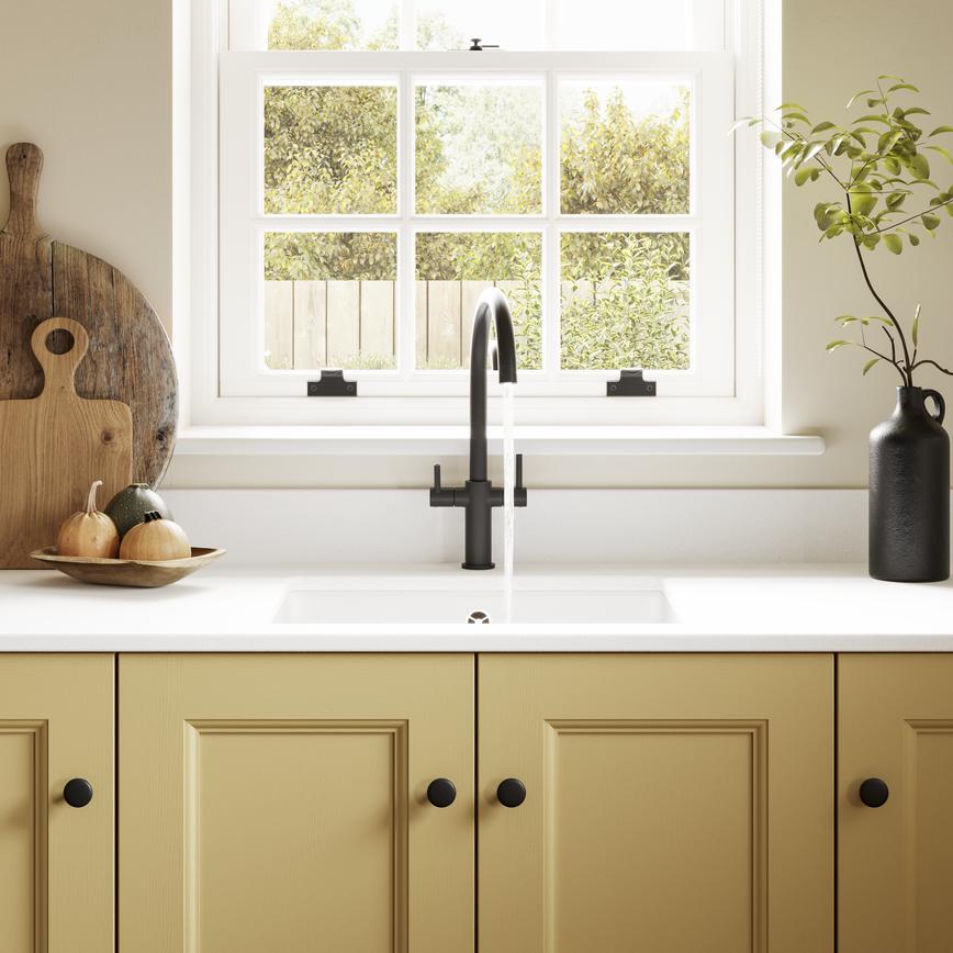 Howdens Earl Blackened Copper Effect Classic D Cupboard Handle 172mm, Cup & Knob