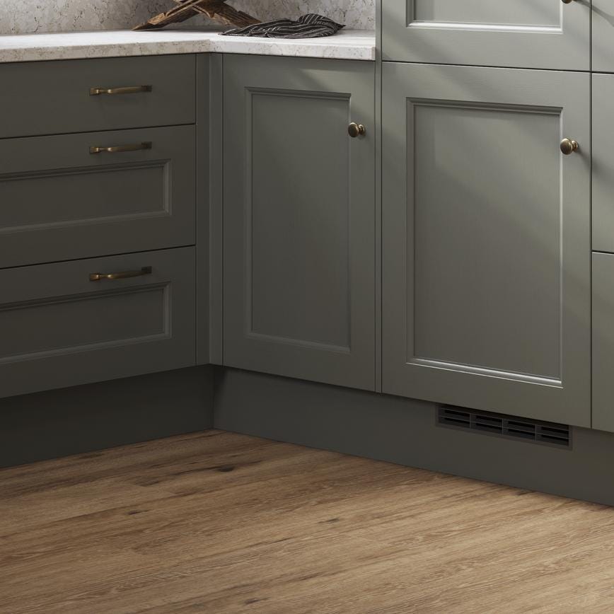 Howdens Earl Aged Brass Effect Classic D Cupboard Handle 172mm, Cup & Knob