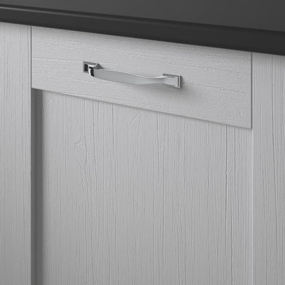 Howdens Earl Chrome Effect Classic D Cupboard Handle 172mm, Cup & Knob