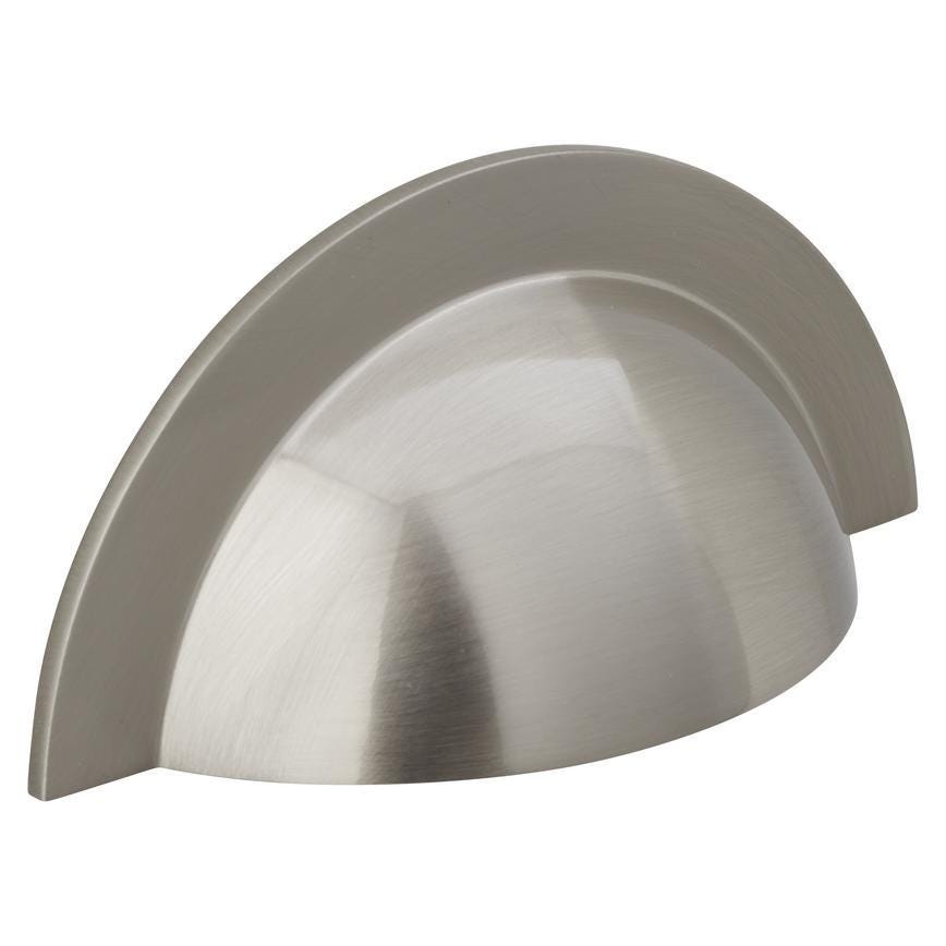 Howdens Earl Nickel Effect Classic D Cupboard Handle 172mm, Cup & Knob