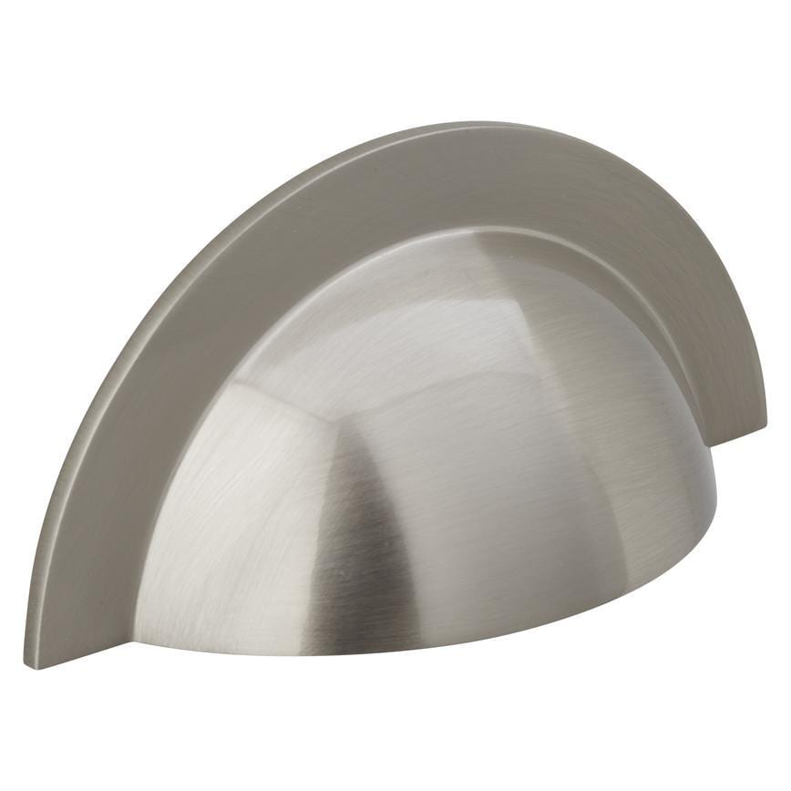 Howdens Earl Nickel Effect Classic D Cupboard Handle 172mm, Cup & Knob