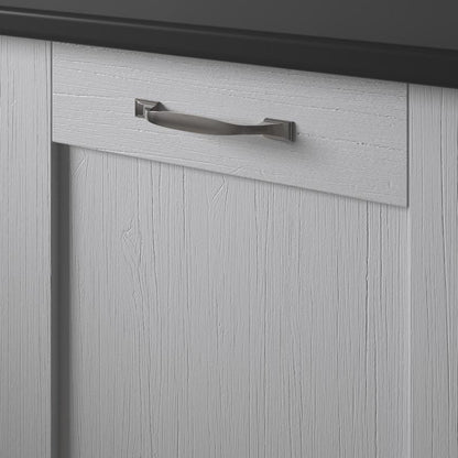 Howdens Earl Nickel Effect Classic D Cupboard Handle 172mm, Cup & Knob