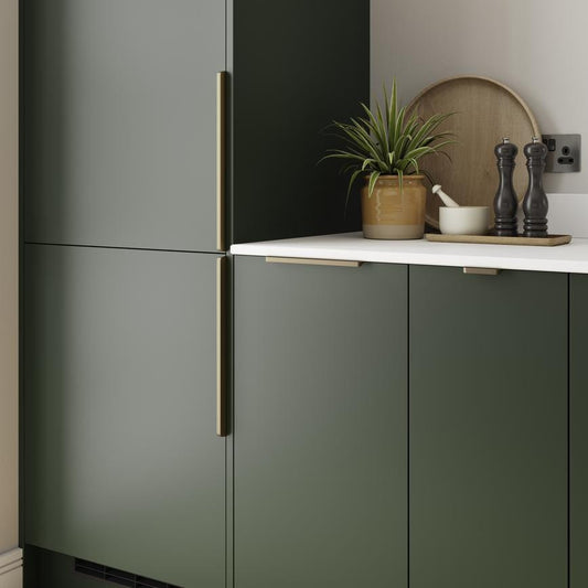 Howdens Edge Matt Matt Brass Effect Trimline Bar Cupboard Handle 80mm 230mm 380mm
