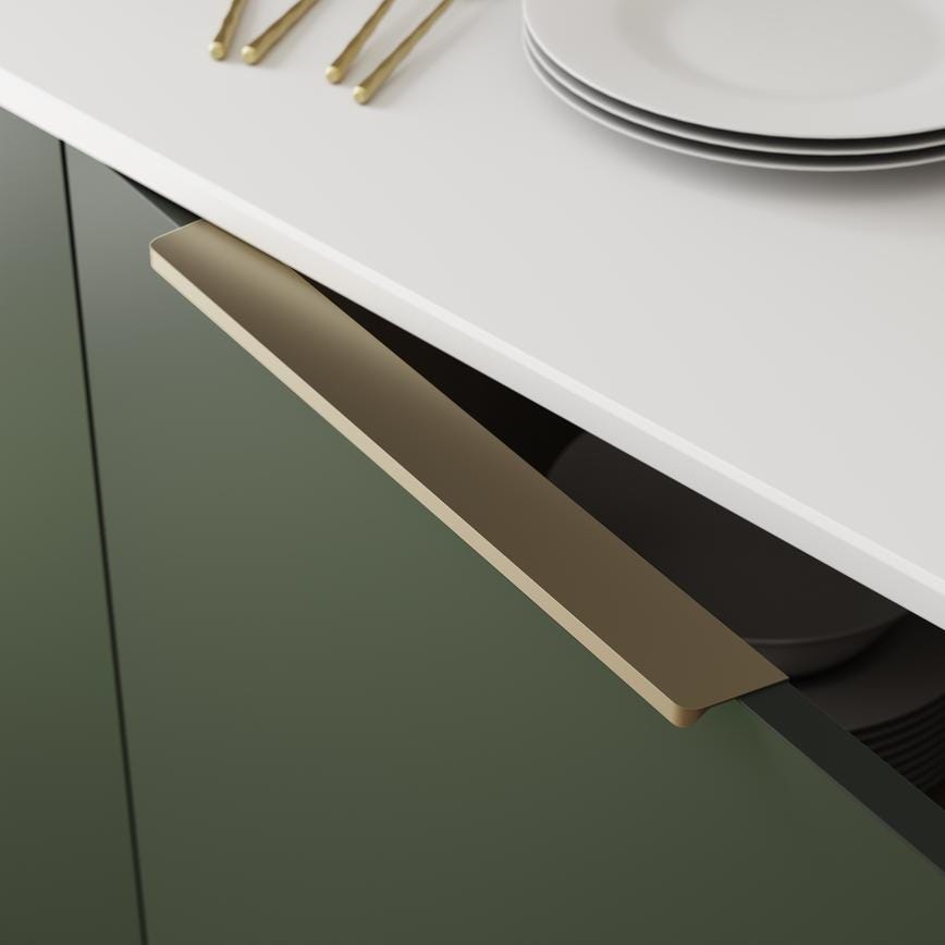 Howdens Edge Matt Matt Brass Effect Trimline Bar Cupboard Handle 80mm 230mm 380mm