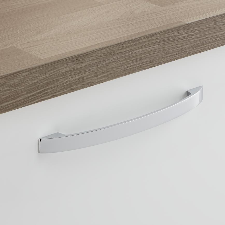 Howdens Polished Chrome Effect Thin Strap D Cupboard Handle 235mm