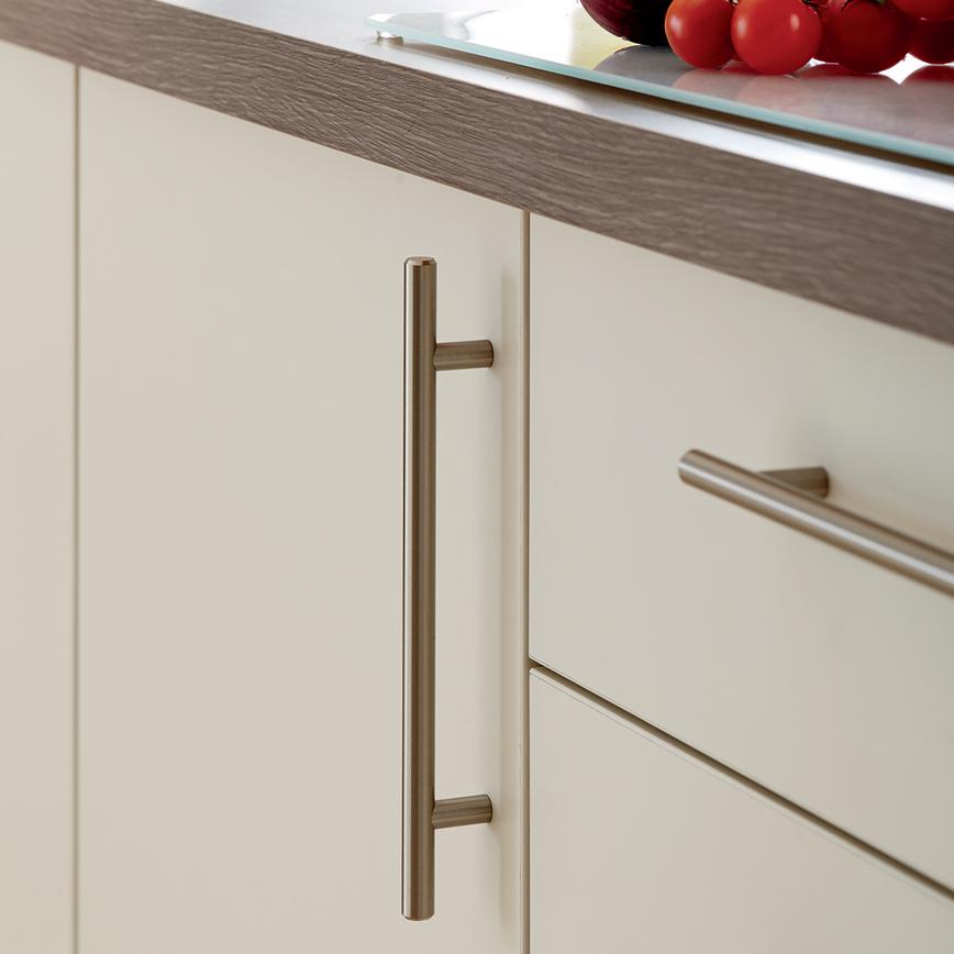 Howdens T Bar Brushed Stainless Steel Effect Classic Cupboard Handle 152mm 230mm