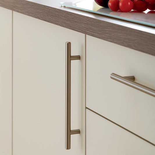 Howdens T Bar Brushed Stainless Steel Effect Classic Cupboard Handle 152mm 230mm
