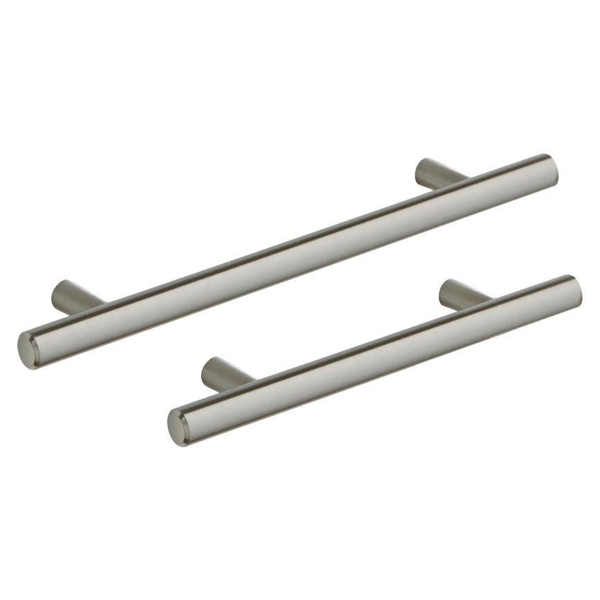 Howdens T Bar Brushed Stainless Steel Effect Classic Cupboard Handle 152mm 230mm