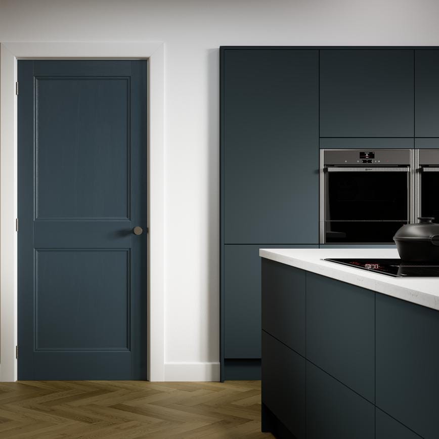 Howdens Fuller and Forge Orta Satin Bronze 50mm Fluted Round Mortice Knob on Slim Rose Pair Howdens