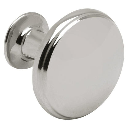 Howdens Highborn Polished Nickel Effect Classic Round Cupboard Door Knob, Cup & Latch