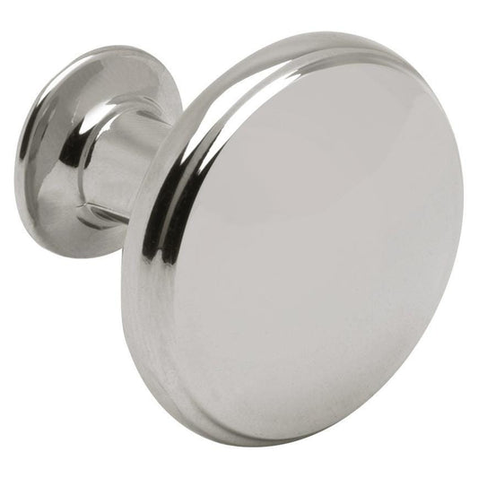 Howdens Highborn Polished Nickel Effect Classic Round Cupboard Door Knob, Cup & Latch