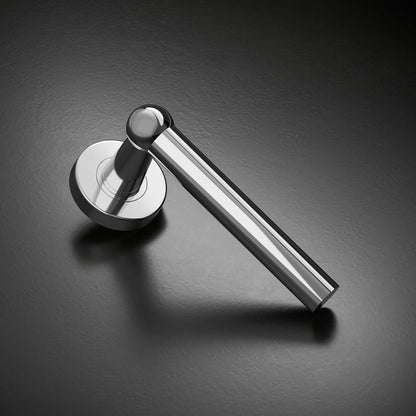 Fuller and Forge Como Polished Chrome Lever on Rose Door Handle Pair Howdens