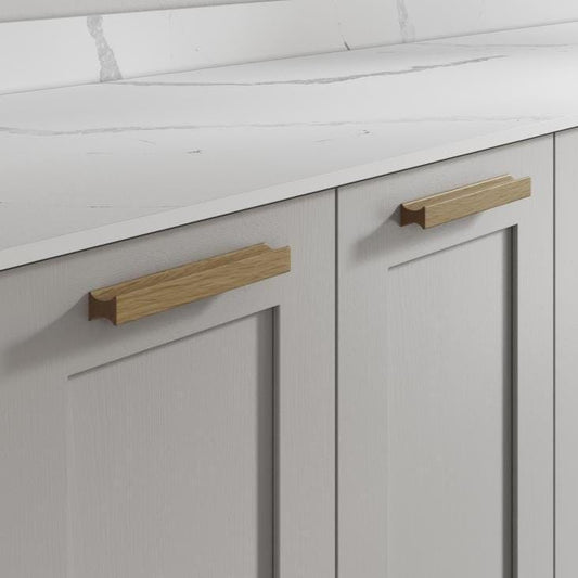 Furnipart Track Oak Clear Lacquered Handle 50mm 200mm 600mm 1200mm