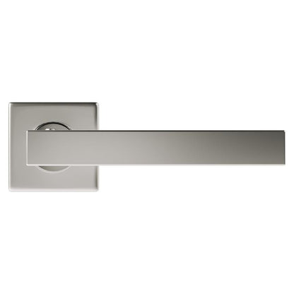 Howdens Burford Brushed Stainless Steel Lever on Rose Door Handle Pair