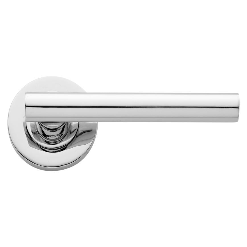 Howdens Cesano Polished Chrome Lever on Rose Door Handle Pair