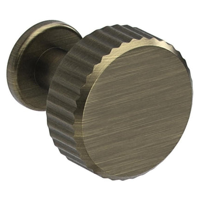 Howdens Fluted Handle & Knob 177.5mm 690mm Round Knob T- Knob Aged Brass Classic