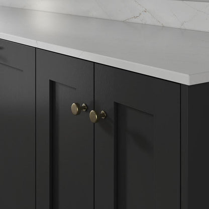 Howdens Fluted Handle & Knob 177.5mm 690mm Round Knob T- Knob Aged Brass Classic