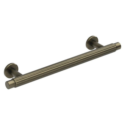 Howdens Fluted Handle & Knob 177.5mm 690mm Round Knob T- Knob Aged Brass Classic