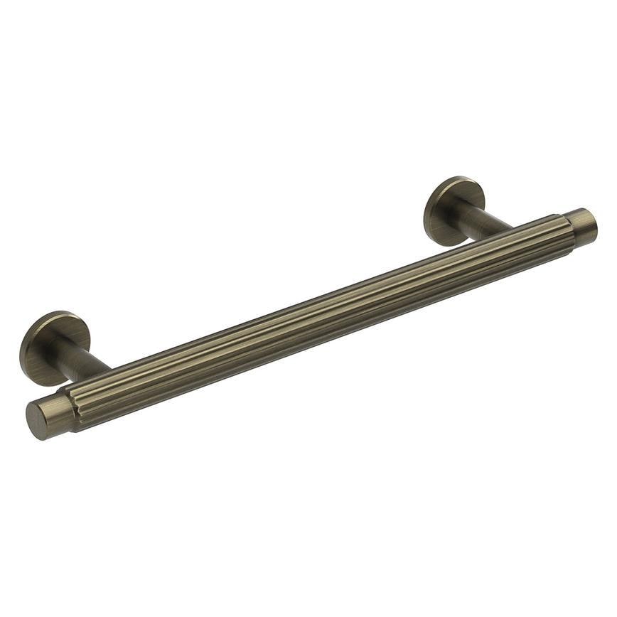 Howdens Fluted Handle & Knob 177.5mm 690mm Round Knob T- Knob Aged Brass Classic
