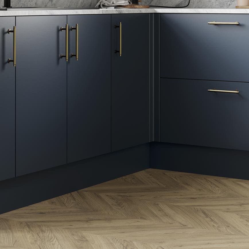 Howdens Fluted Handle & Knob 177.5mm 690mm Round Knob T- Knob Aged Brass Classic