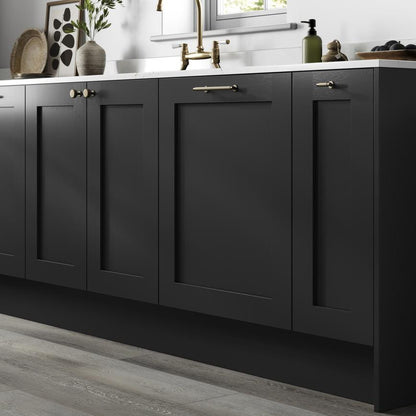 Howdens Fluted Handle & Knob 177.5mm 690mm Round Knob T- Knob Aged Brass Classic