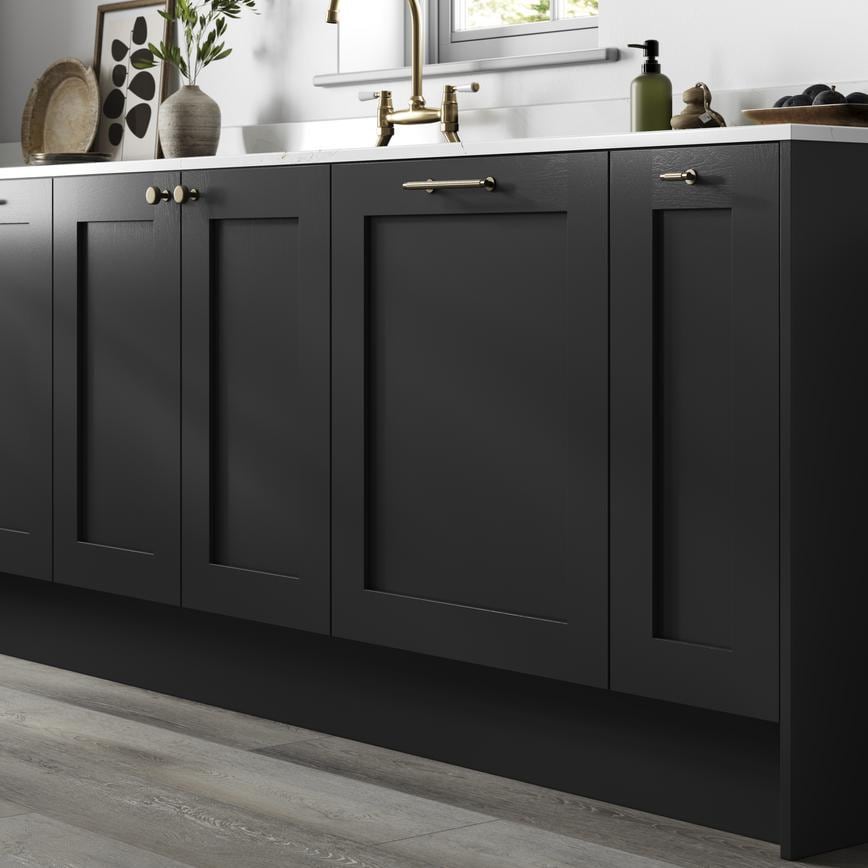 Howdens Fluted Handle & Knob 177.5mm 690mm Round Knob T- Knob Aged Brass Classic