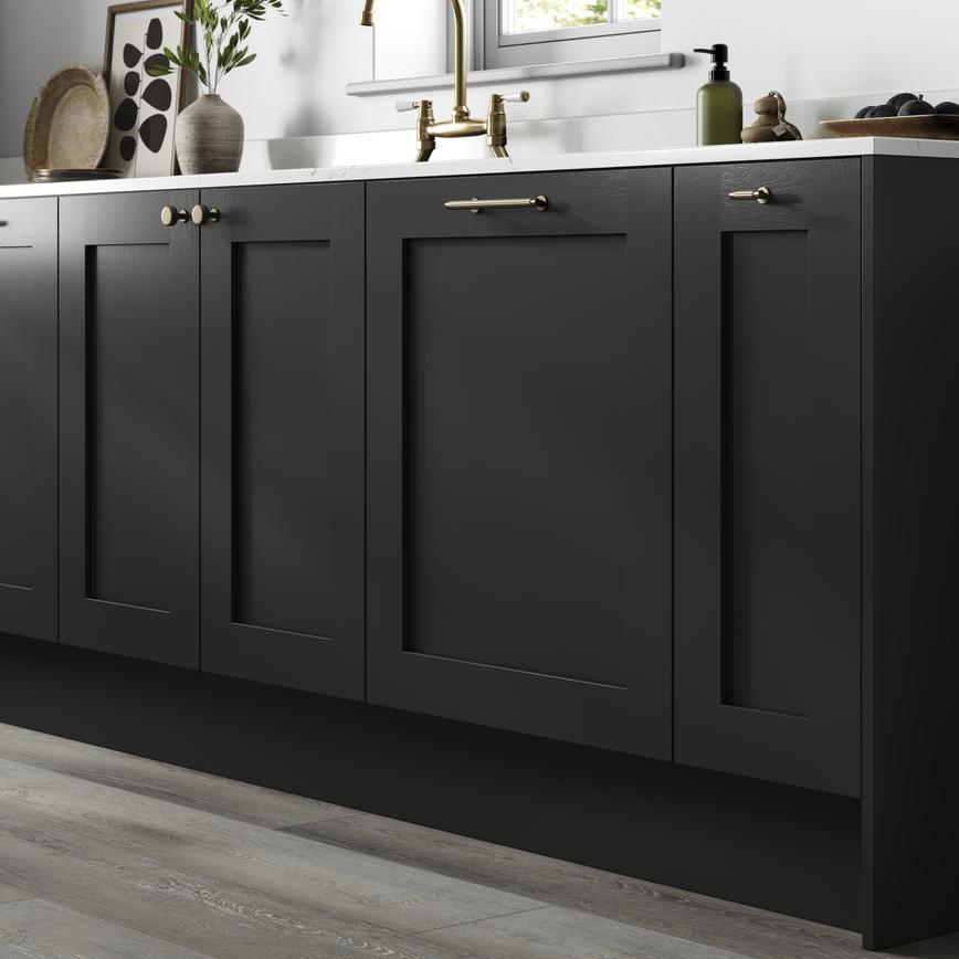 Howdens Fluted Handle & Knob 177.5mm 690mm Round Knob T- Knob Aged Brass Classic