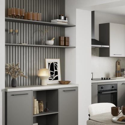 Howdens Metric Handle 233mm 330mm Cup and Round Knob Matt Black