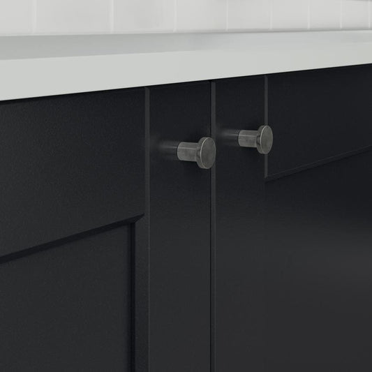 Howdens Metric Handle 233mm 330mm Cup and Round Knob Brushed Nickel Effect